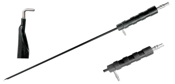 ELECTRODO DE LAPAROSCOPÍA CON SUCCIÓN PUNTA DE IRRIGACIÓN EN "L" 36 CM.