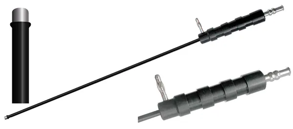 ELECTRODO DE LAPAROSCOPÍA CON SUCCIÓN PUNTA DE IRRIGACIÓN REDONDEADA 36 CM.