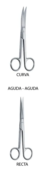 TIJERA QUIRÚRGICA ESTÁNDAR CURVA, 14 CM. PUNTAS: AGUDA, AGUDA.