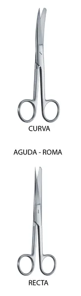 TIJERA QUIRÚRGICA ESTÁNDAR CURVA, 14 CM. PUNTAS AGUDA, ROMA.