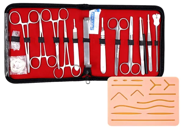 KIT DE SUTURA CON ESTUCHE DE DISECCIÓN 20 PZAS MOD:13-13 (1 PZ) + ALMOHADILLA PARA SUTURA MOD: PS (1 PZ)