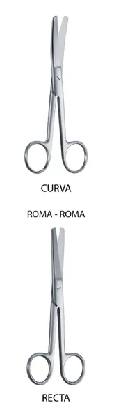 TIJERA QUIRÚRGICA ESTÁNDAR CURVA 14 CM, PUNTAS: ROMA, ROMA.