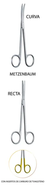 TIJERA METZENBAUM CURVA 14 CM, PUNTAS ROMAS.