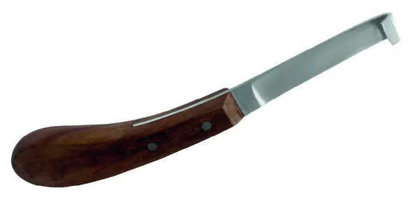 CUCHILLO VETERINARIO PARA CASCOS, MANO IZQUIERDA, 20 CM. DE ANCHO.