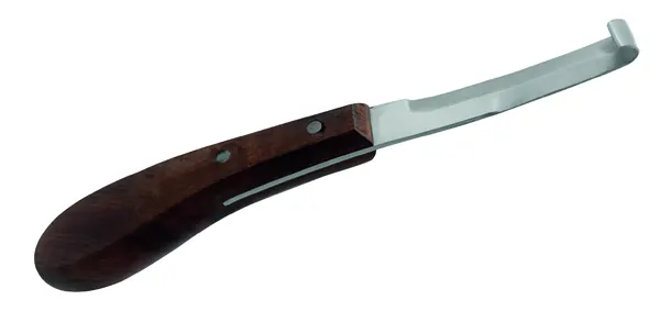 CUCHILLO VETERINARIO PARA CASCOS, MANO IZQUIERDA, ERECTOECHO, 19 CM.