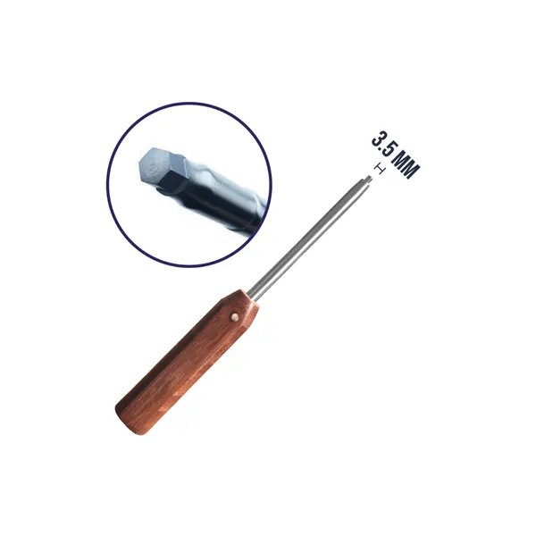 DESTORNILLADOR HEXAGONAL CON MANGO. PUNTA DE 3.5 MM,. 21 CM DE LONGITUD.