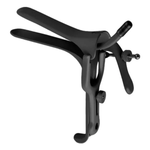 ESPEJO VAGINAL TEFLONADO NEGRO PARA LASER CON EXTRACTOR DE HUMO GRANDE.