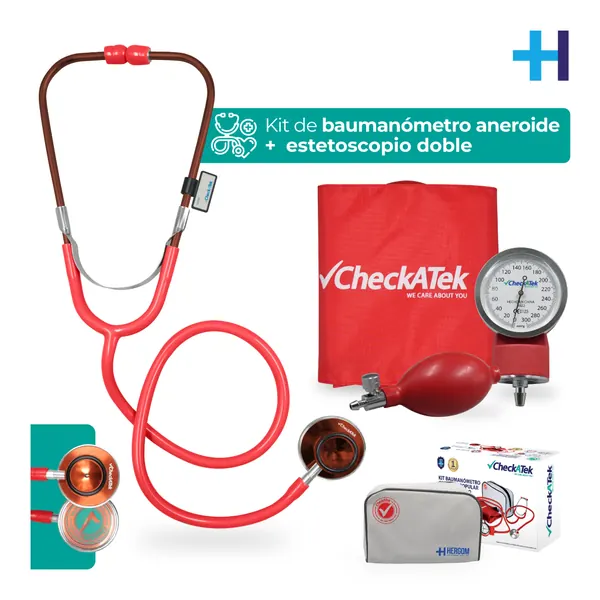 KIT DOBLE BAUMANOMETRO POPULAR ROJO