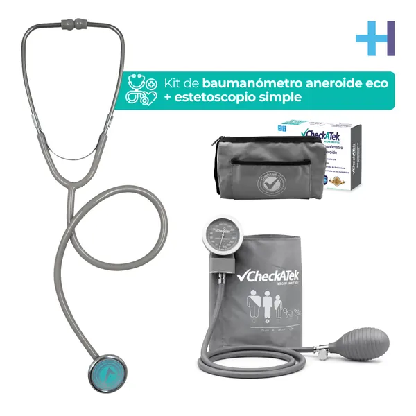 KIT SIMPLE BAUMANOMETRO ANEROIDE ECO GRIS