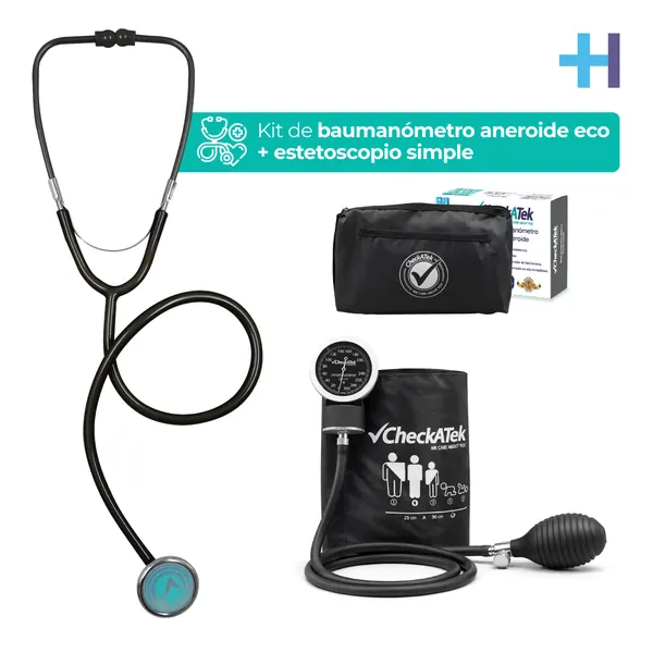 KIT SIMPLE BAUMANOMETRO ANEROIDE ECO NEGRO