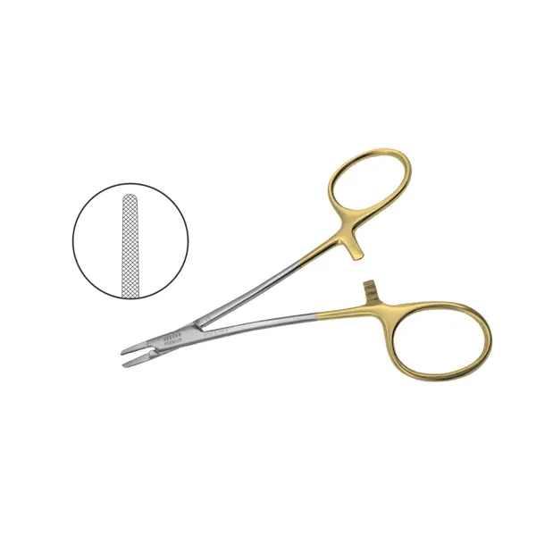 PORTA AGUJAS RYDER CON SERRACIONES 14 CM. TUNGSTENO