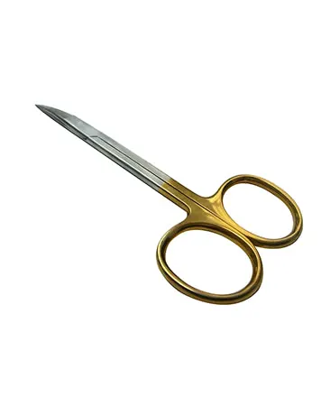 TIJERA IRIS CURVA 12 CM, CON INSERTOS DE CARBURO DE TUNGSTENO.