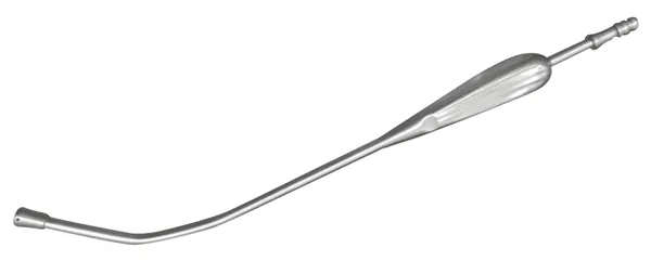 CÁNULA DE ACERO INOXIDABLE YANKAHUER 33 CM. CON BOTÓN Y ASPIRADOR DESATORNILLABLE.