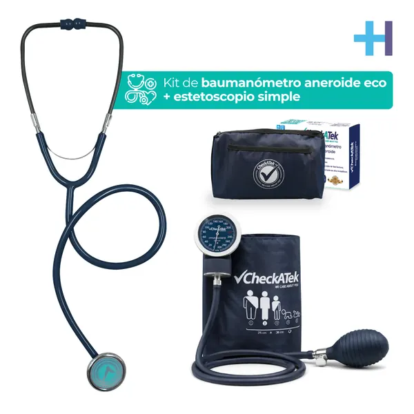 KIT SIMPLE BAUMANOMETRO ANEROIDE ECO AZUL MARINO